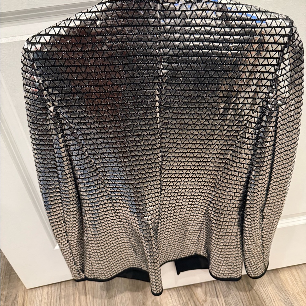 Zara Metallic Silver Patterned Jacket - image 3